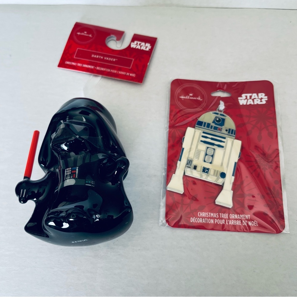 Hallmark Star Wars Two Christmas Ornaments Decorations Darth Vader‎ R2 D2 NEW
